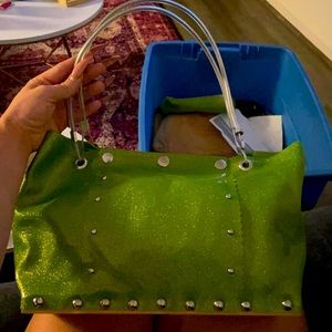 Hardware by Renee Neon Green Glitter Upholstery